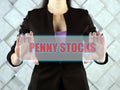 PENNY STOCKS phrase on the screen.  Penny stocksÃÂ are those that trade at a very low price, have very low market capitalisation Royalty Free Stock Photo